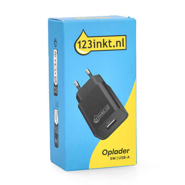 123tinta Cargador USB-A de 5W negro 302913 - 5