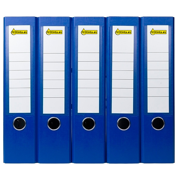 123tinta Carpeta Archivador A4 plastico azul 80mm | Pack 5 uds 300118 - 1