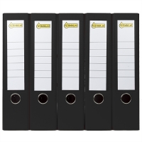 123tinta Carpeta Archivador A4 plastico negro 80mm | Pack 5 uds