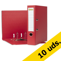 123tinta Carpeta Archivador A4 plastico rojo 80mm | Pack 10 uds