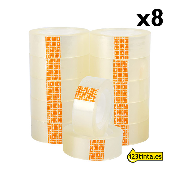 123tinta Cinta adhesiva 19 mm x 33 m | Pack 8 uds 300137 - 1