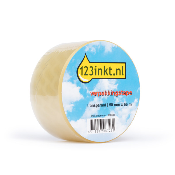 123tinta Cinta de embalaje transparente 50 mm x 66 m - 1 rollo 300305 - 1