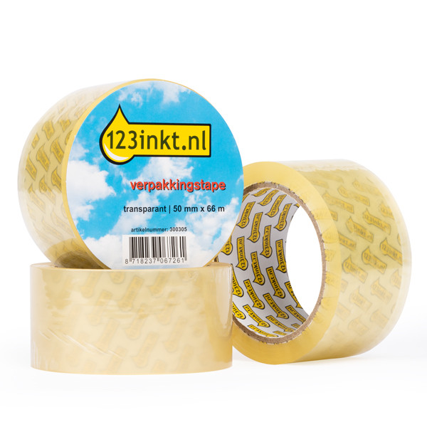 123tinta Cinta de embalaje transparente 50 mm x 66 m (3 rollos) 300340 - 1