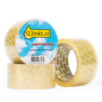 123tinta Cinta de embalaje transparente 50 mm x 66 m (3 rollos)