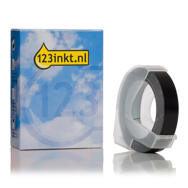 123tinta Cinta en relieve para rotuladora manual blanca sobre negro de 9 mm 089261 - 1