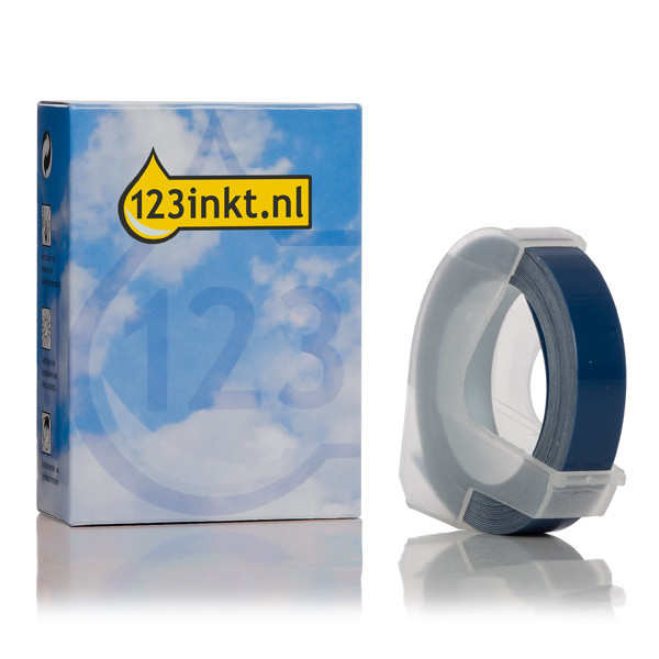 123tinta Cinta en relieve para rotuladora manual blanco sobre azul de 9 mm 089262 - 1