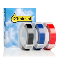123tinta Cintas en relieve 3 colores de 9 mm | Pack 3 colores