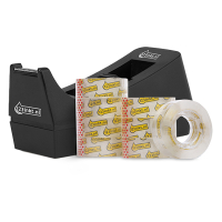 123tinta Dispensador de cinta adhesiva negro + 8 rollos de 19 mm x 33 m 301790