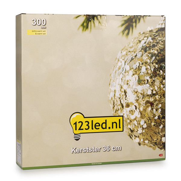 123tinta Estrella de 36 cm | Blanco extra cálido y cálido | 300 luces | Negro LDR07266 - 5