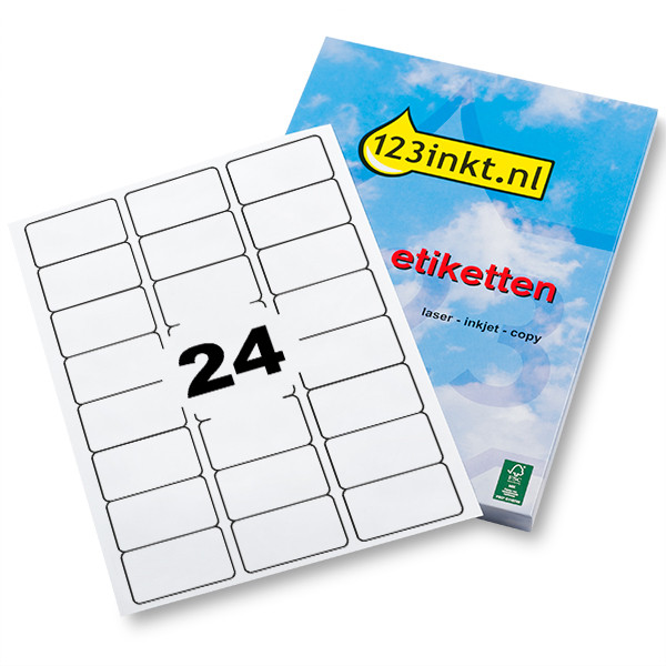 123tinta Etiquetas A4 63,5 x 33,9 mm — 24 por hoja | Pack 25 hojas 060309 - 1