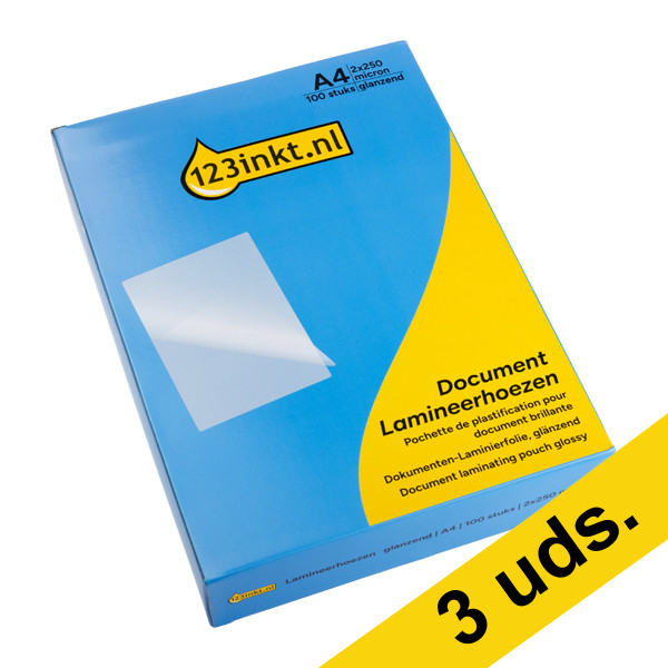 123tinta Funda plastificadora de documentos A4 brillante 2 x 250 micras | Pack 3 x 100 uds 302931 - 1