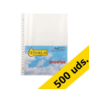 123tinta Funda transparente A4 21 agujeros 80 micras | Pack 500 uds 301213 - 1