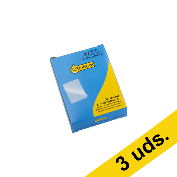 123tinta Fundas plastificadoras de documentos A7 brillante 2 x 125 micras | Pack 3 x 100 uds 303148 - 1