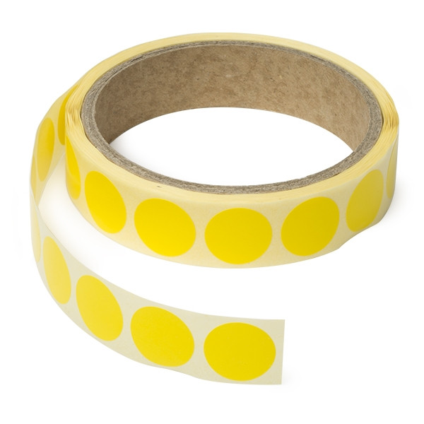 123tinta Gomets adhesivos de marcaje redondo 18 mm amarillo – 500 unidades 300182 - 1