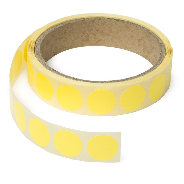 123tinta Gomets adhesivos de marcaje redondo 18 mm amarillo fluorescente – 500 unidades 300183 - 1