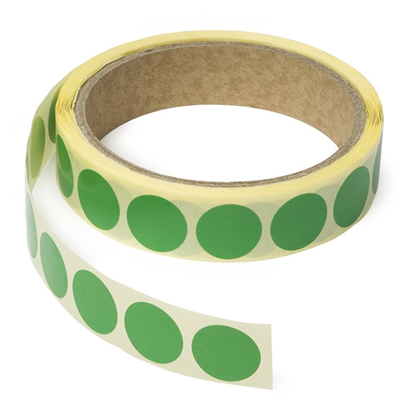 123tinta Gomets adhesivos de marcaje redondo 18 mm verde – 500 unidades 300184 - 1