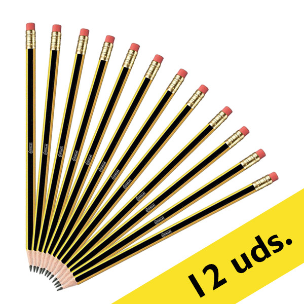 123tinta Lápiz con goma de borrar - HB | Pack 12 uds 301060 - 1