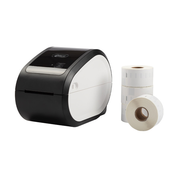 123tinta LW650 impresora de etiquetas | Pack impresora + 4 rollos de etiquetas de dirección anchas 301787 - 1