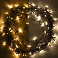 123tinta Luces navideñas 7,5 metros a pilas | Blanco extra cálido y blanco cálido | 96 luces con temporizador  LDR07147