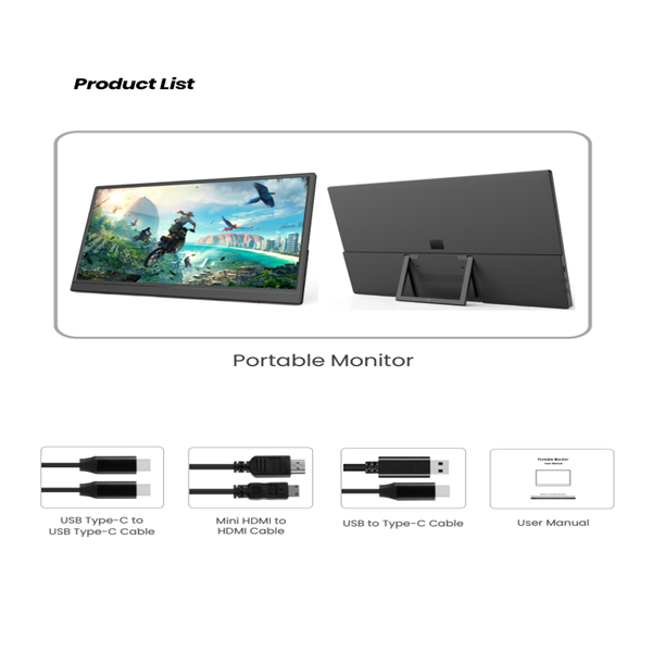 123tinta M16S Monitor portátil Full HD de 15,6 pulgadas con soporte integrado 303281 - 10