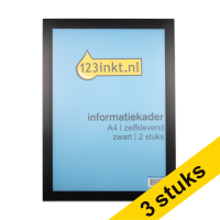 123tinta Marcos informativos autoadhesivos A4 negros | 6 unidades
