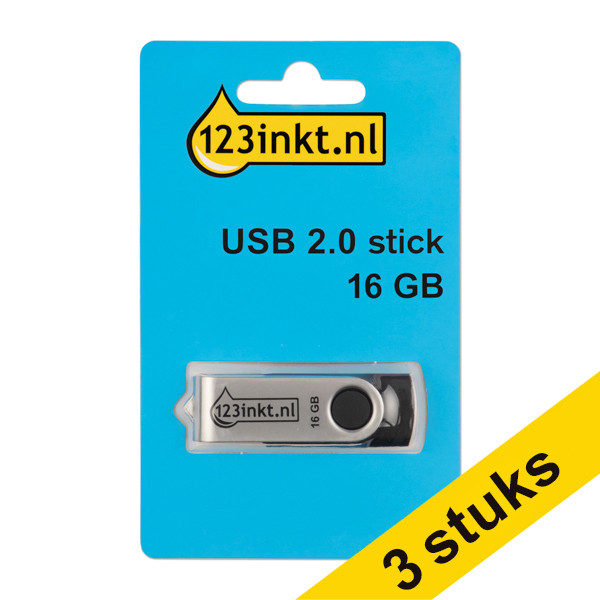 123tinta Memoria USB 2.0 - 16 GB | Pack 3 uds 340046 - 1