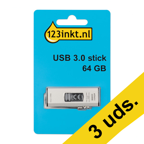 123tinta Memoria USB 3.0 - 64 GB | Pack 3 uds 340002 - 1