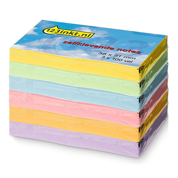 123tinta Notas autoadhesivas de 38 x 51 mm | Pack 6 colores 301115 - 1