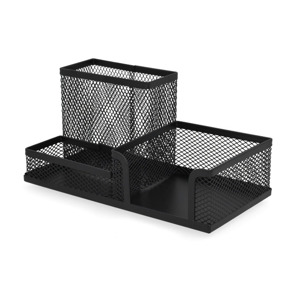 123tinta Organizador de escritorio con 3 compartimentos de malla negra 303082 - 1