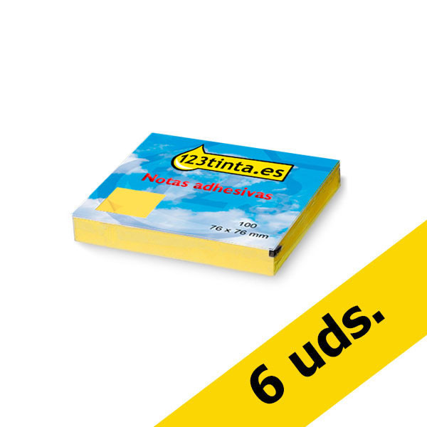 123tinta Pack notas adhesivas amarillas 76x76mm  300961 - 1