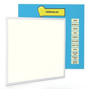 123tinta Panel LED de 60x60 cm, blanco brillante 4000K 4000 lúmenes (40W) LDR08654 - 1