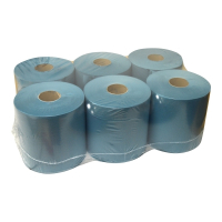 123tinta Papel de limpieza azul de una capa, 6 x 300 m, apto para dispensador Tork M2 SDR02028