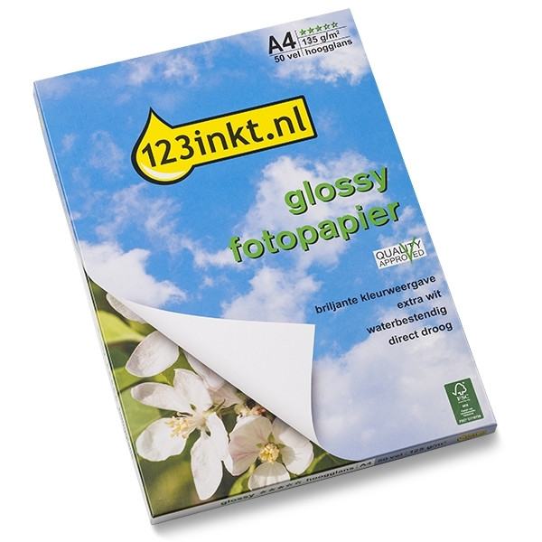 123tinta Papel fotográfico de alto brillo Glossy | A4 | 135gr | 50 hojas  064040 - 1
