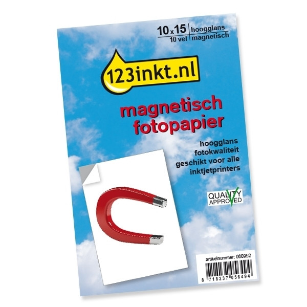 123tinta Papel fotográfico magnético alto brillo 10 x 15 cm – 10 hojas 060952 - 1