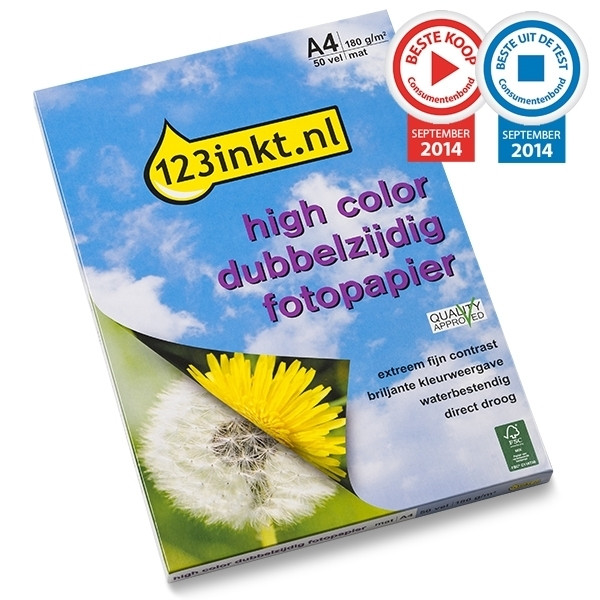 123tinta Papel fotográfico mate a doble cara High Color | A4 |180g | 50 hojas C13S041569C 064025 - 1
