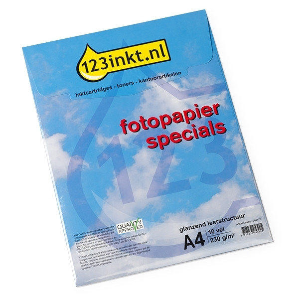 123tinta Papel fotográfico textura cuero | A4 | 230g | 10 hojas  064177 - 1