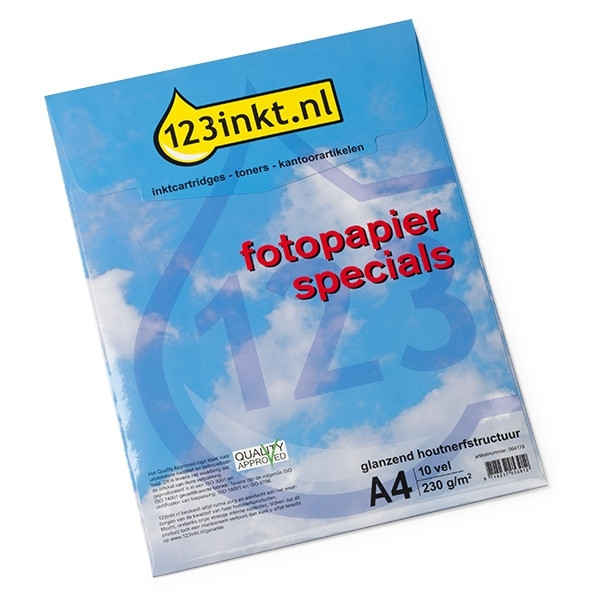 123tinta Papel fotográfico textura madera Glossy | A4 | 230g | 10 hojas  064178 - 1