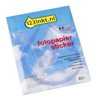 123tinta Papel fotografico adhesivo brillante | A4 | blanco | 10 hojas  300223