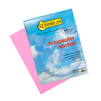 123tinta Papel fotografico adhesivo mate | A4 | rosa chicle | 10 hojas  300222