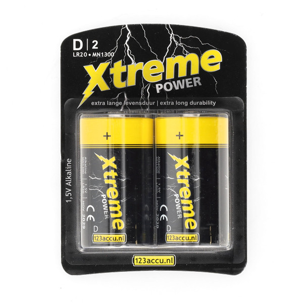 123tinta Pilas Alcalinas Xtreme Power D - LR20 - MN1300 - 2 unidades ADR00044 - 1