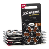 123tinta Pilas Audífonos XXTreme Longlife Extra 312 - PR41 - Marrón | Pack 60 uds A1200012