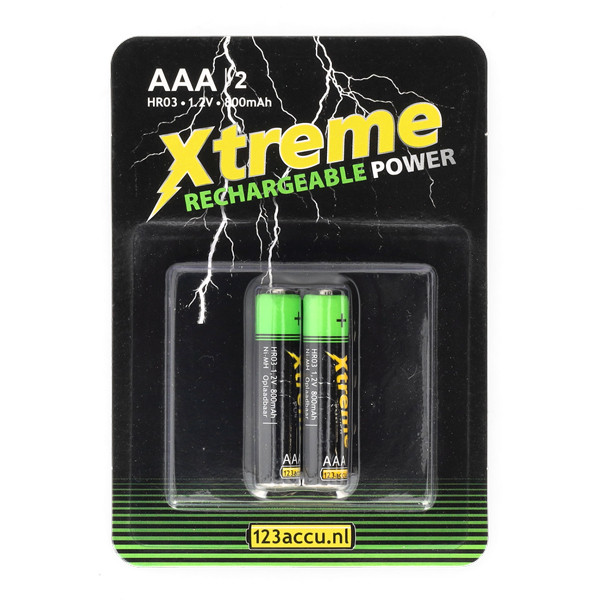 123tinta Pilas Recargables Xtreme Power AAA - HR03 Ni-MH - 2 unidades ADR00082 - 1
