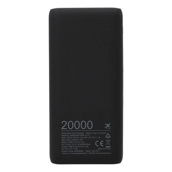 123tinta PowerBank con carga rápida, color negro (20 W, 20000 mAh) ADR00365 - 8