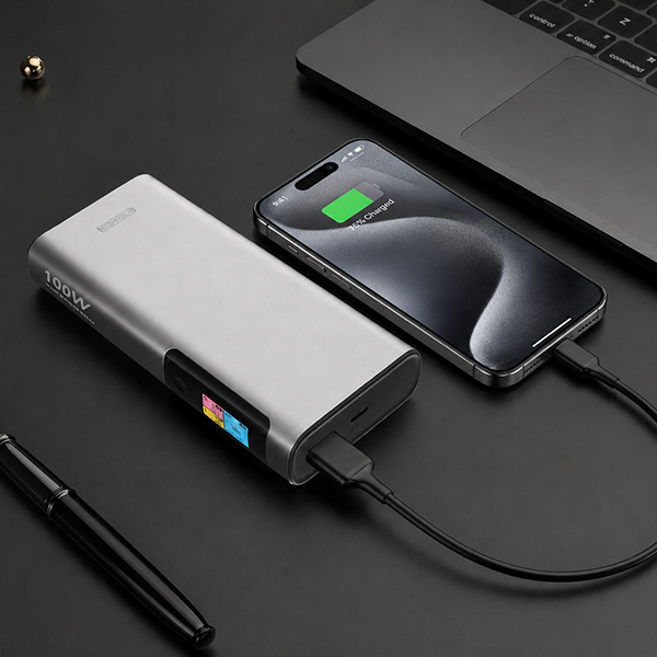 123tinta PowerBank para portátil con carga rápida, color plata (100 W, 20000 mAh) ADR00366 - 8