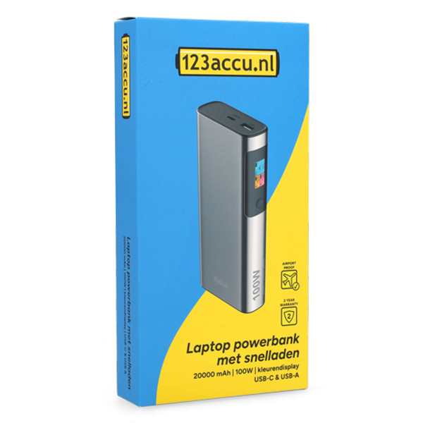 123tinta PowerBank para portátil con carga rápida, color plata (100 W, 20000 mAh) ADR00366 - 9