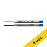123tinta Recambio para bolígrafo de punta mediana azul | Pack 3 x 6 uds