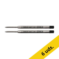 123tinta Recambio para bolígrafo de punta mediana negro | Pack 3 x 2 uds