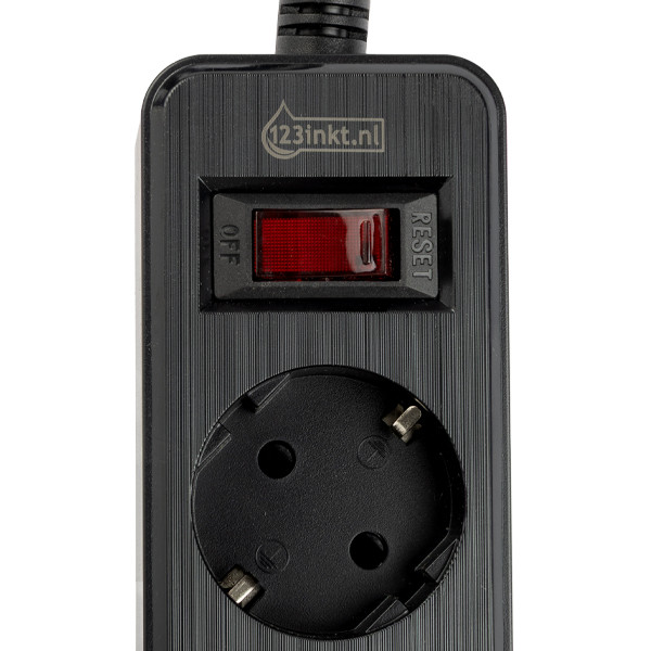 123tinta Regleta con 5 enchufes y 3 USB negro (2 metros) 390029 - 2