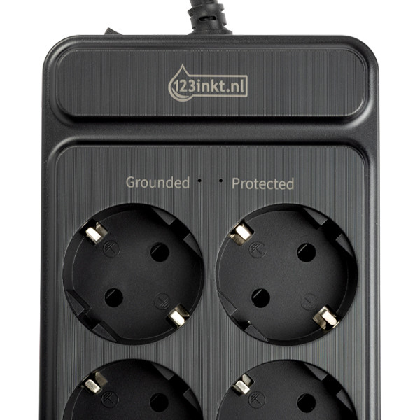 123tinta Regleta con 6 enchufes y 4 USB negro (2 metros) 390030 - 2
