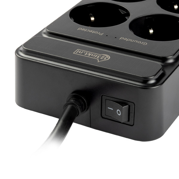 123tinta Regleta con 6 enchufes y 4 USB negro (2 metros) 390030 - 4